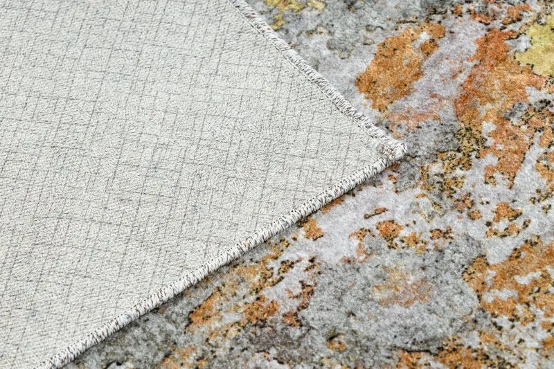 Tapis lavable MIRO 51463.802 Abstraction antidérapant - gris / or