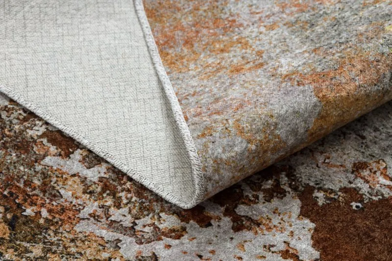 Tapis lavable MIRO 51463.802 Abstraction antidérapant - gris / or