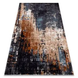 Tapis lavable MIRO 51454.802 Abstraction antidérapant - bleu foncé / beige