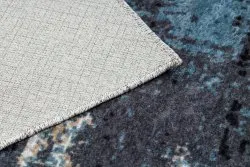 Tapis lavable MIRO 51454.802 Abstraction antidérapant - bleu foncé / beige