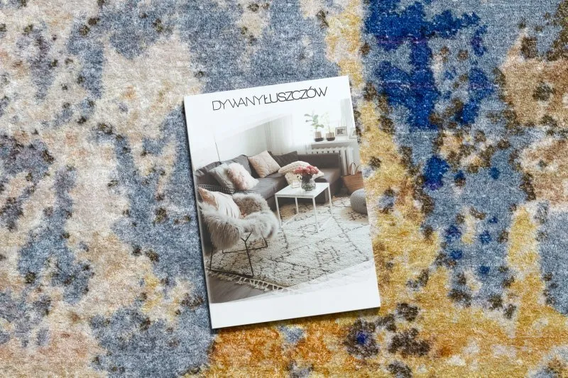 Tapis lavable MIRO 51774.802 Abstraction antidérapant - bleu / beige