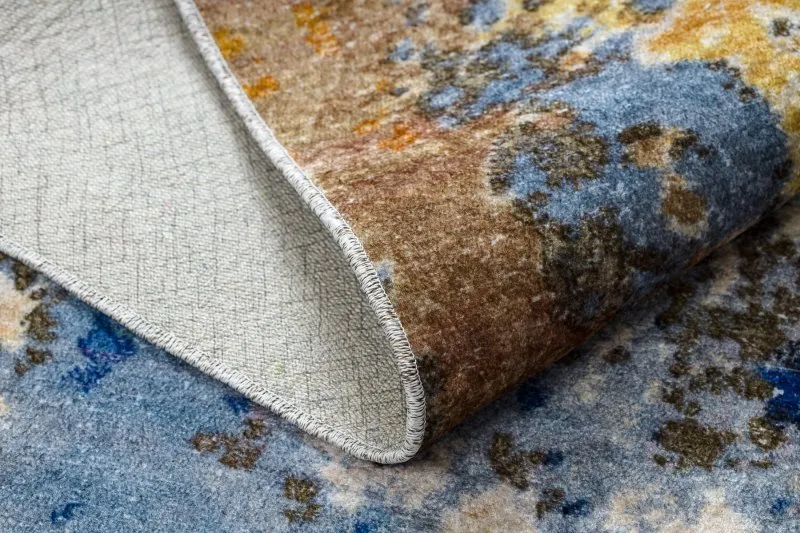 Tapis lavable MIRO 51774.802 Abstraction antidérapant - bleu / beige