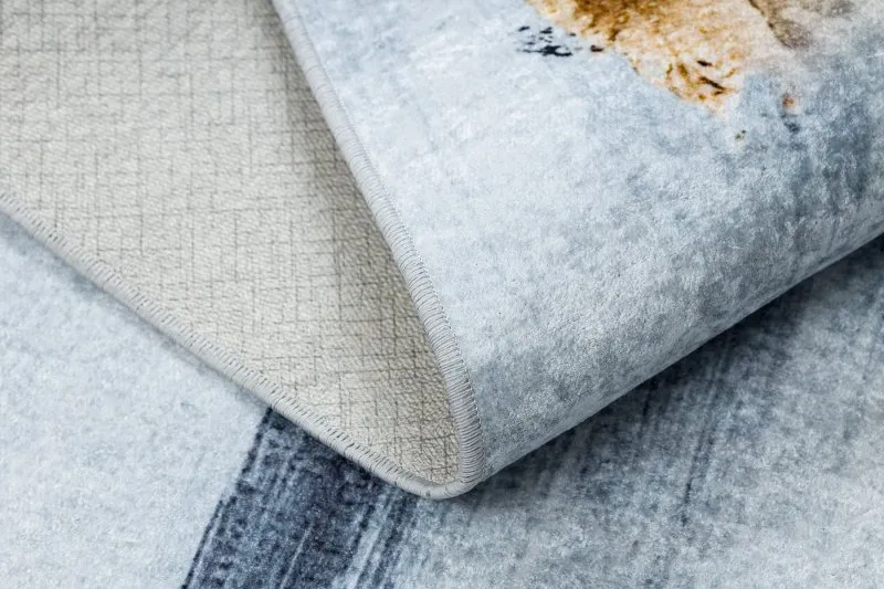 Tapis lavable MIRO 51573.802 Abstraction antidérapant - bleu / or