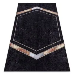 Tapis lavable MIRO 52025.802 Marbre, géométrique antidérapant - noir