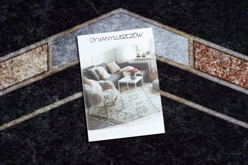Tapis lavable MIRO 52025.802 Marbre, géométrique antidérapant - noir
