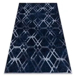Tapis lavable MIRO 51805.802 Géométrique, treillis antidérapant - bleu