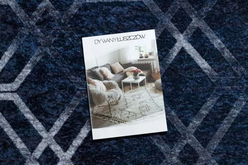 Tapis lavable MIRO 51805.802 Géométrique, treillis antidérapant - bleu