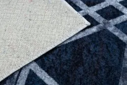 Tapis lavable MIRO 51805.802 Géométrique, treillis antidérapant - bleu