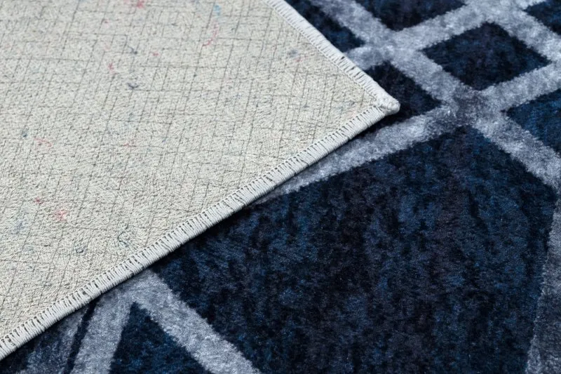 Tapis lavable MIRO 51805.802 Géométrique, treillis antidérapant - bleu