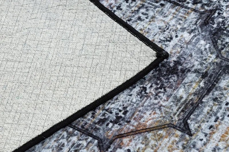 Tapis lavable MIRO 51453.805 Rosette, vintage antidérapant - gris