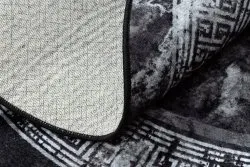Tapis lavable MIRO 51199.807 cercle Marbre, grec antidérapant - noir / blanc