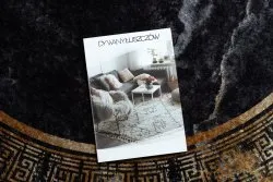 Tapis lavable MIRO 51199.806 cercle Marbre, grec antidérapant - noir / or