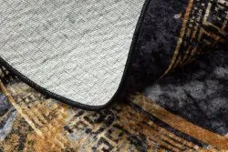 Tapis lavable MIRO 51199.806 cercle Marbre, grec antidérapant - noir / or