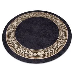 Tapis lavable MIRO 51360.802 cercle Grec antidérapant - noir / or