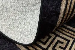 Tapis lavable MIRO 51360.802 cercle Grec antidérapant - noir / or