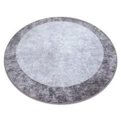 Tapis lavable MIRO 51648.803 cercle Marbre antidérapant - gris foncé