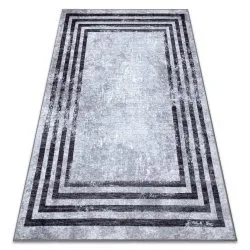 Tapis lavable MIRO 51325.805 Géométrique, lignes antidérapant - gris