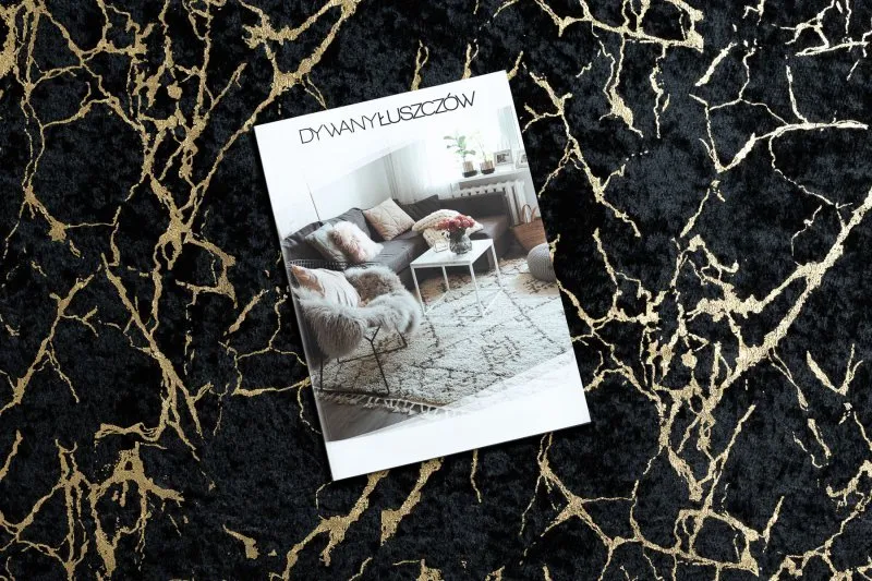 Tapis lavable MIRO 11111.2106 Marbre, glamour antidérapant - noir / or