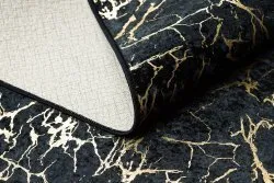 Tapis lavable MIRO 11111.2106 Marbre, glamour antidérapant - noir / or