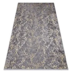 Tapis lavable MIRO 11111.2103 Marbre, glamour antidérapant - gris foncé / or