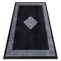 Tapis lavable MIRO 52071.804 Cadre, grec antidérapant - noir / blanc