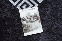 Tapis lavable MIRO 52071.804 Cadre, grec antidérapant - noir / blanc