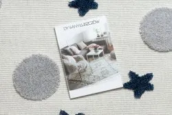 Dywan YOYO GD75 biały / szary - Gwiazdki, koła dla dzieci, strukturalny, sensoryczny Frędzle 