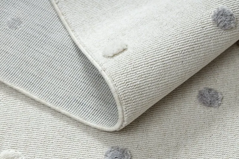 Tapis YOYO EY78 blanc / beige - Nuage, Arc-en-ciel, sensoriel pour enfants, franges