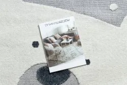 Tapis YOYO EY81 cercle gris / blanc - Ours, montagnes pour enfants, structurelles et sensorielles Franges