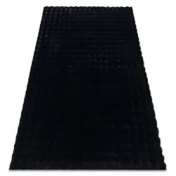 Tapis BUBBLE noir 25 IMITATION DE FOURRURE DE LAPIN 3D structurel