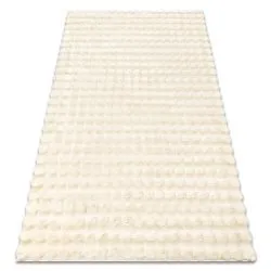 Tapis BUBBLE ivoire 12 IMITATION DE FOURRURE DE LAPIN 3D structurel