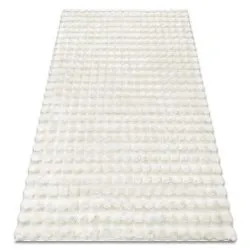 Tapis BUBBLE blancs 11 IMITATION DE FOURRURE DE LAPIN 3D structurel
