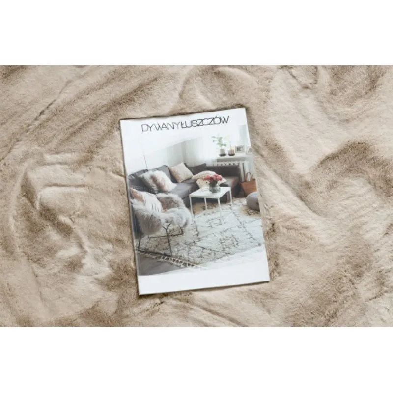 Dywan TEDDY NEW sand 52 koło Shaggy beż bardzo gruby, pluszowy
