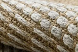 Dywan JUTE 3734 beż / szary pasy - jutowy, płaskotkany, frędzle