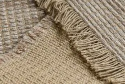 Dywan JUTE 3652 beż / szary jednolity - jutowy, płaskotkany, frędzle
