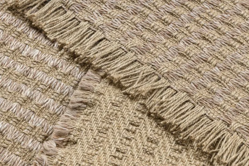 Dywan JUTE 3650 beż linie - jutowy, płaskotkany, frędzle