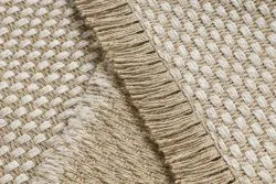 Dywan JUTE 3731 krem / beż - jutowy, płaskotkany, frędzle