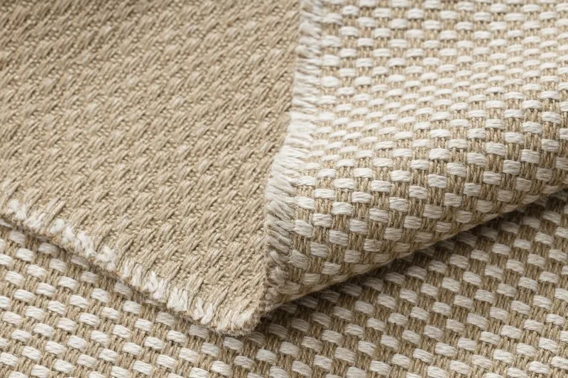 Dywan JUTE 3731 krem / beż - jutowy, płaskotkany, frędzle