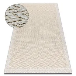 Tapis ORIGI 3726 crème - Zigzag ficelle SISAL tissée à plat