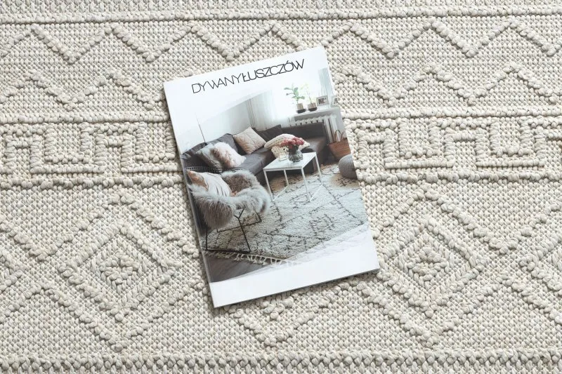 Dywan JERSEY 19234 krem - Romby, pętelkowy, strukturalny BOHO