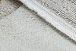 Dywan DUKE 51245 krem / złoty - Kratka, strukturalny, bardzo miękki, frędzle