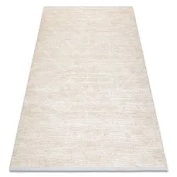 Tapis moderne DUKE 51533 crème - Géométrique, structuré, très doux, franges