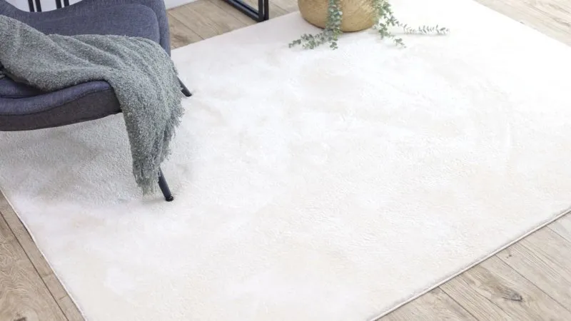Tapis de lavage moderne LINDO crème, antidérapant, shaggy