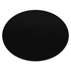 Tapis de lavage moderne LINDO cercle noir, antidérapant, shaggy