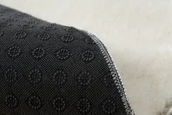 Tapis de lavage moderne LINDO cercle crème, antidérapant, shaggy