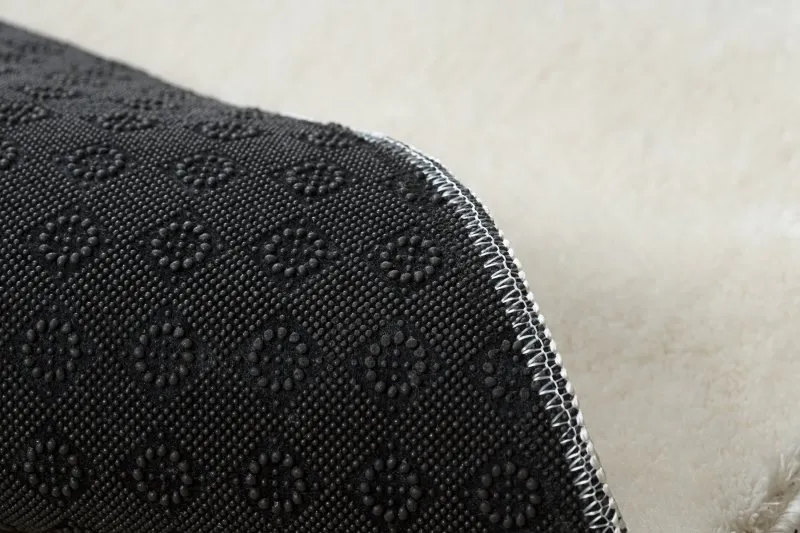 Tapis de lavage moderne LINDO cercle crème, antidérapant, shaggy