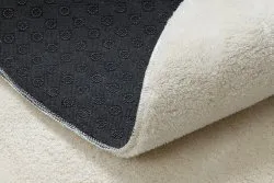 Tapis de lavage moderne LINDO cercle crème, antidérapant, shaggy
