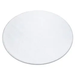 Tapis de lavage moderne LINDO cercle blanc, antidérapant, shaggy