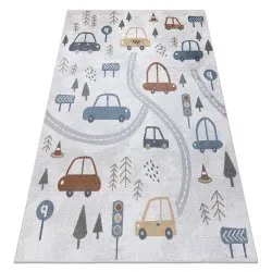 Tapis BONO 8436 Voitures, rue crème / gris clair