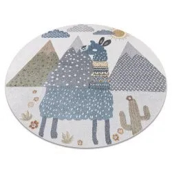 Tapis BONO 8275 cercle Lama crème / gris clair